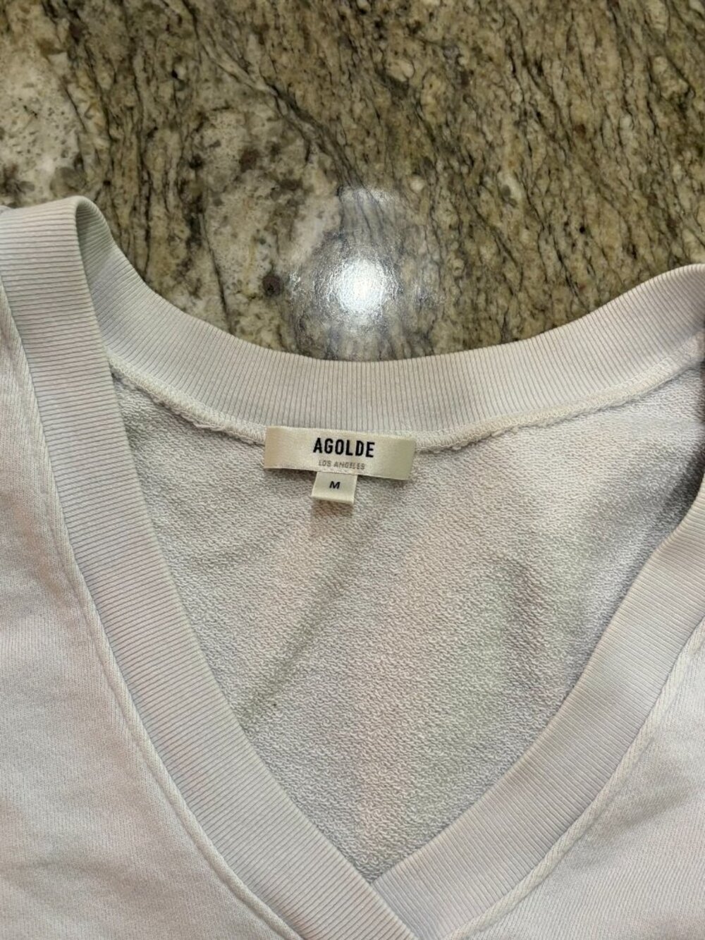 Agolde V-neck Balloon Sleeve Crewneck Sweatshirt - Picture 3 of 4